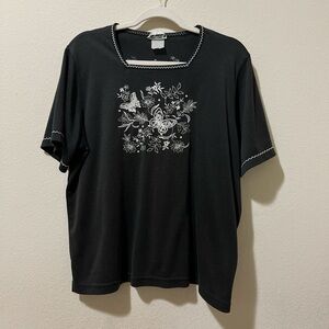 vintage floral embroidered shirt